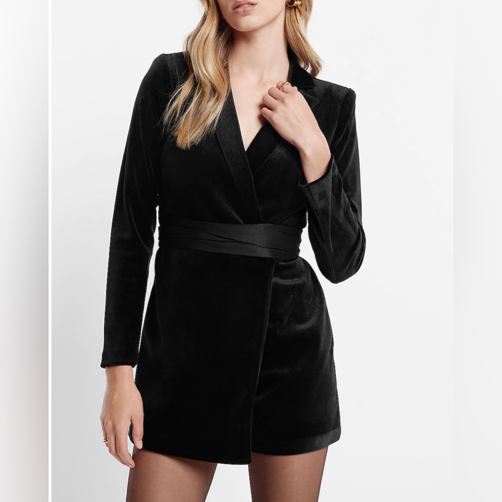 Velvet skort wrap dress